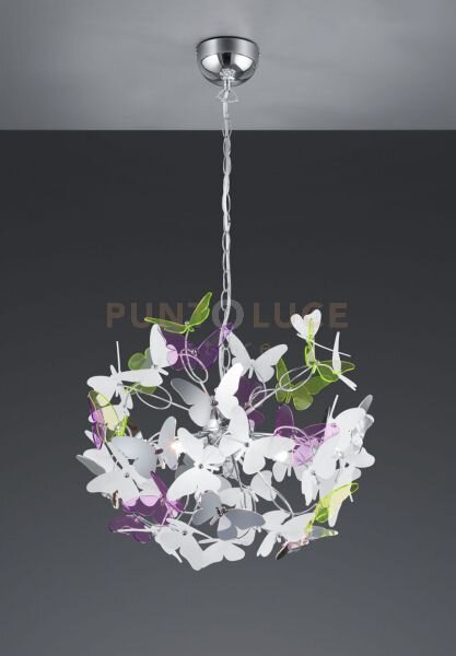 Butterfly sospensione cromata con farfalle incluso kit colorato e b