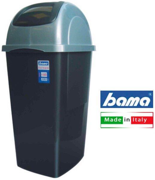 Bama Bidone Spazzatura Pattumiera Rifiuti Basculante Europa 65 Litri colore Antracite - BM40087