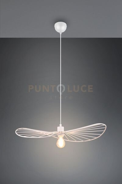 Chapeau sospensione metallo bianco d.60cm 1 luce attaco e27