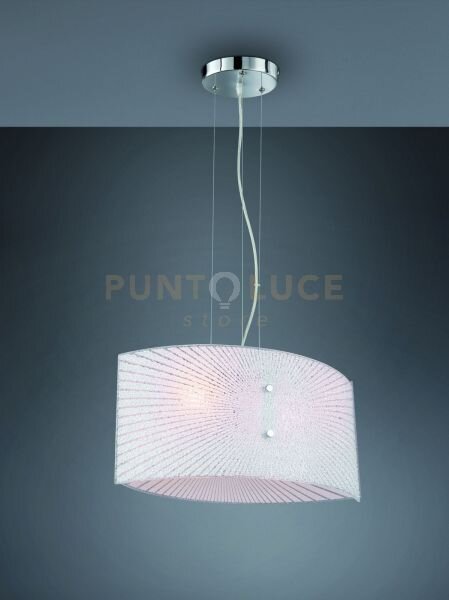 Elisa sospensione doppio vetro decoro e graniglia di vetro l. 40cm 