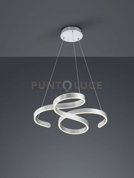 Francis sospensione led 48w 5600lm, 3000k vortici alluminio satinat