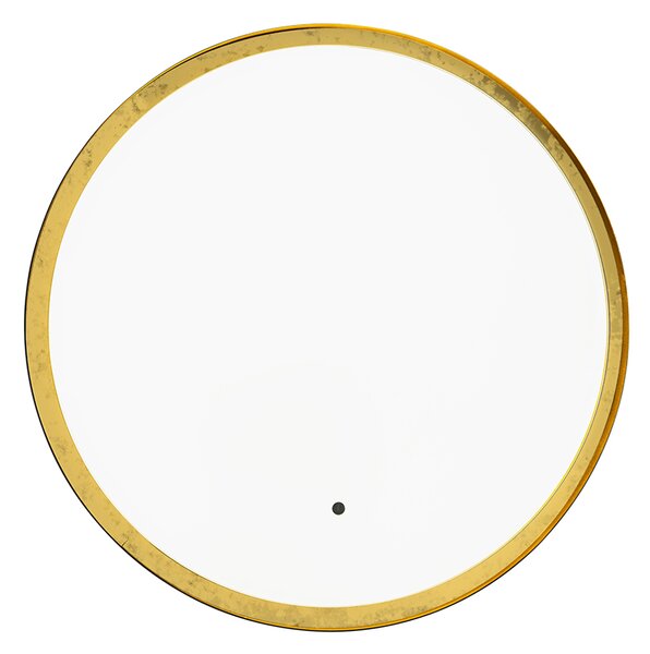 Specchio da bagno nero con oro incl. LED e dimmer touch - Pim