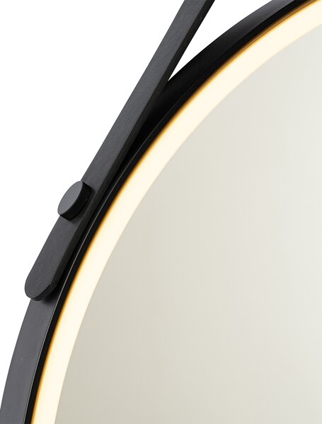 Specchio da bagno moderno nero con LED e dimmer touch - Pien