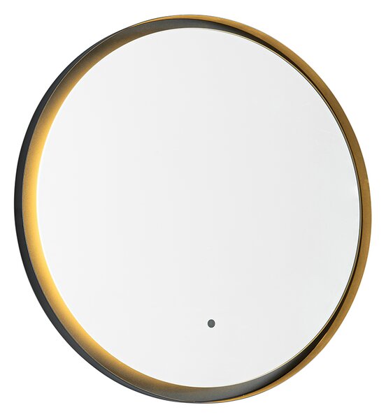 Specchio da bagno moderno nero con LED e dimmer touch - Pim