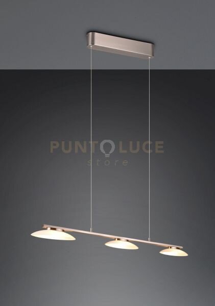 Merton sospensione led 27w 2850lm, 3000k metallo acciaio con 3 diff