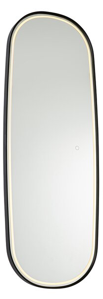 Specchio da bagno moderno nero con LED e dimmer touch - Geraldien