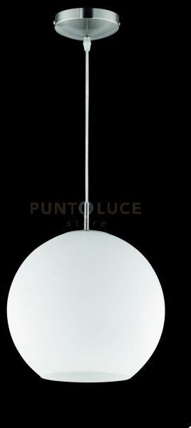 Moon sospensione sfera vetro bianca d.30cm 1 luce attacco e27