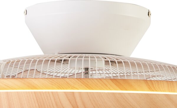 Ventilatore da soffitto con stampa legno effetto stella 60cm incl. LED dimmerabile con telecomando - Climo