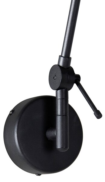 Applique nera con paralume in velluto nero 35 cm regolabile - Blitz