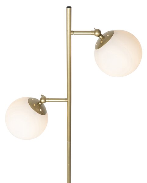 Lampada da terra intelligente oro con vetro smerigliato incl. 2 Wifi P45 - Pallon