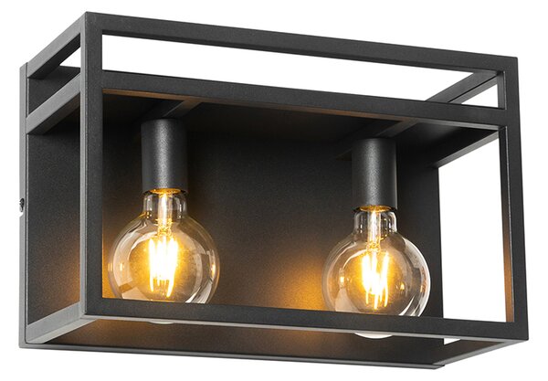 Lampada da parete intelligente nera con mensola incl. 2 WiFi G95 - Cage Rack