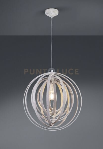 Boolan sospensione sfera cerchi di legno chiaro d. 50cm 1 luce atta