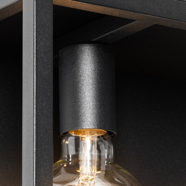Lampada da parete intelligente nera con mensola incl. 2 WiFi G95 - Cage Rack