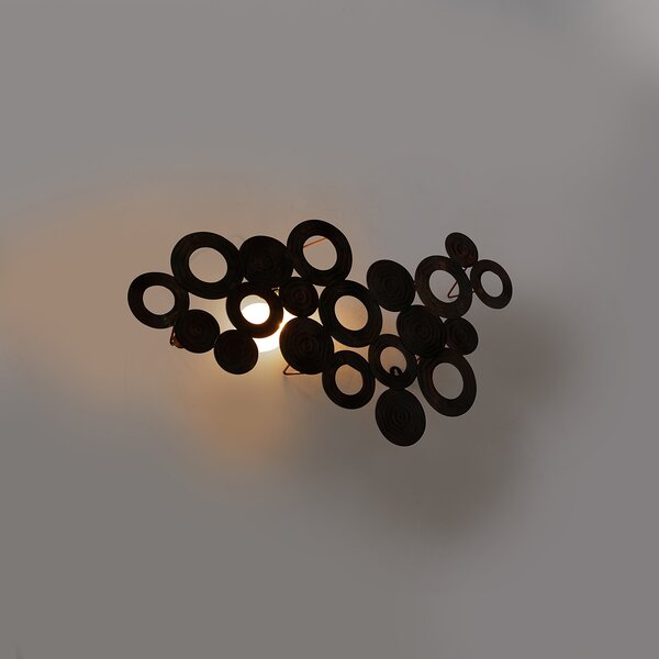 Applique da parete Art Déco in rame 77 cm - Circles