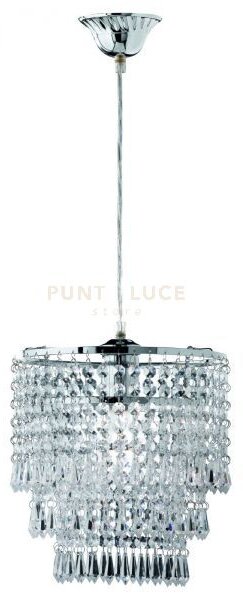 Orient sospensione tonda strass acrilico cromo cm25 1 luce attacco e27