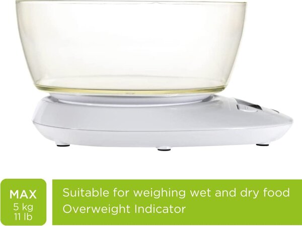 LAICA Bilancia da Cucina Digitale Elettronica Massimo Peso Rilevabile 5 Kg colore Bianco KS1019