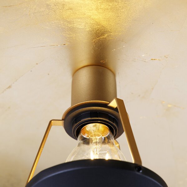 Plafoniera intelligente nera con oro 60 cm incl. Wifi A60 - Emilienne