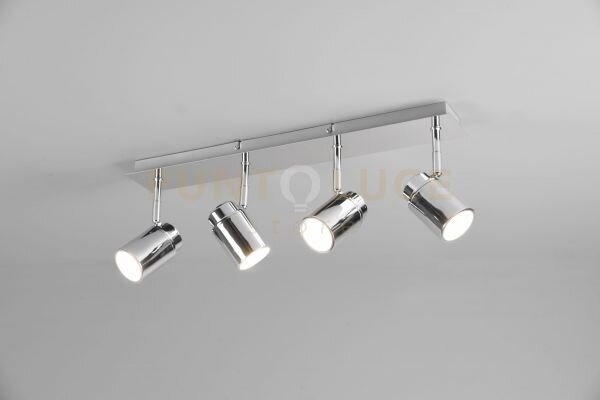 Angelo h2o barra 4 spots orientabili cromo ip44 l.52cm 4 luci attac