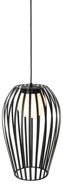 Lampada a sospensione di design nera con opale - Angela