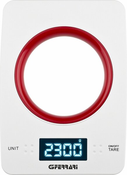 G3 Ferrari Bilancia da cucina digitale elettronica con display LCD Portata massima 5 Kg con Ciotola colore Bianco - G20071 Sfera