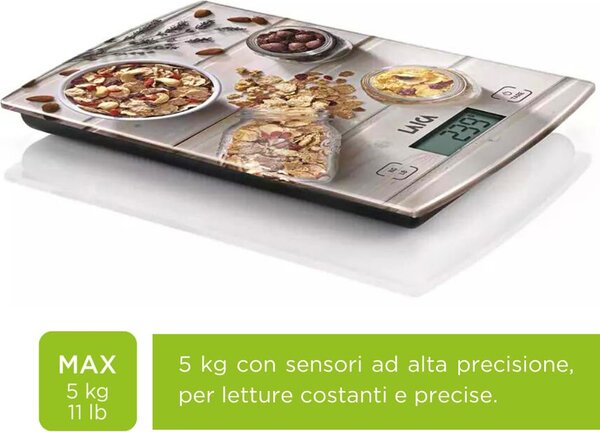 LAICA Bilancia da Cucina Digitale Elettronica Massimo Peso Rilevabile 5 Kg multicolore - KS1034