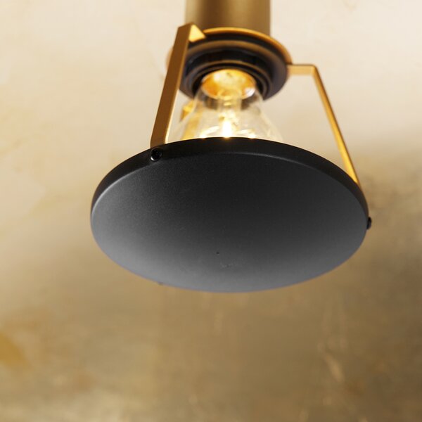 Plafoniera intelligente nera con oro 60 cm incl. Wifi A60 - Emilienne