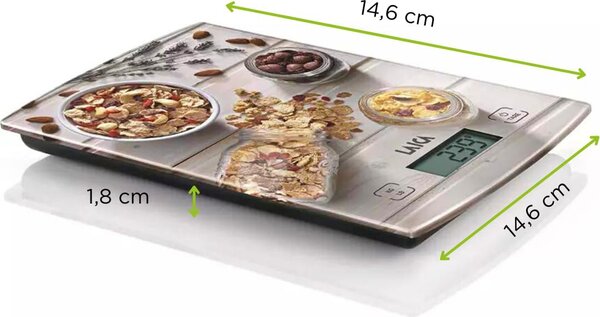 LAICA Bilancia da Cucina Digitale Elettronica Massimo Peso Rilevabile 5 Kg multicolore - KS1034