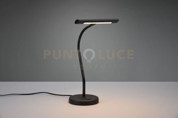 Curtis lampada da tavolo led 4w 430lm, 3000k nera flessibile cm18x