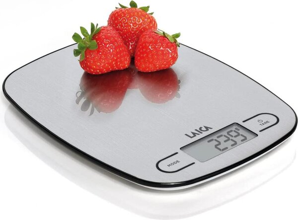 LAICA Bilancia da cucina digitale elettronica con Display LCD Portata Massima 5 Kg colore Acciaio - KS1033