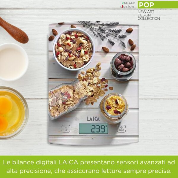 LAICA Bilancia da Cucina Digitale Elettronica Massimo Peso Rilevabile 5 Kg multicolore - KS1034