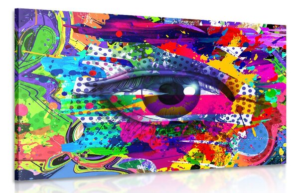 Stampa su tela – Occhio umano in stile pop art