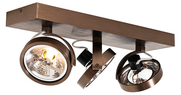 Faretto di design bronzo scuro 3 luci orientabile e inclinabile - Go