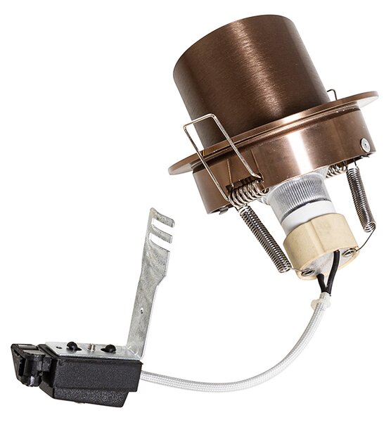 Faretto da incasso moderno bronzo scuro rotondo orientabile - Installa