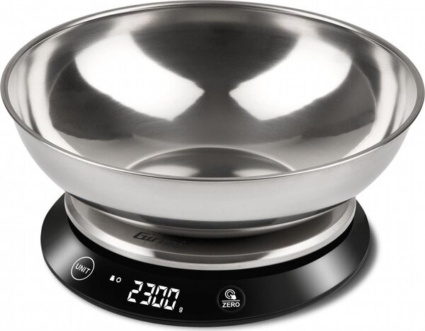 Girmi Bilancia da Cucina Digitale Elettronica Peso Massimo 5 Kg colore Nero e Acciaio Inox - PS8400