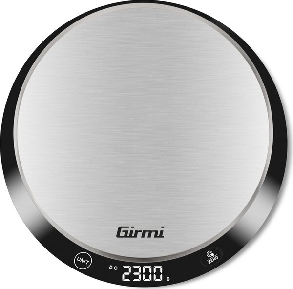 Girmi Bilancia da Cucina Digitale Elettronica Peso Massimo 5 Kg colore Nero e Acciaio Inox - PS8400
