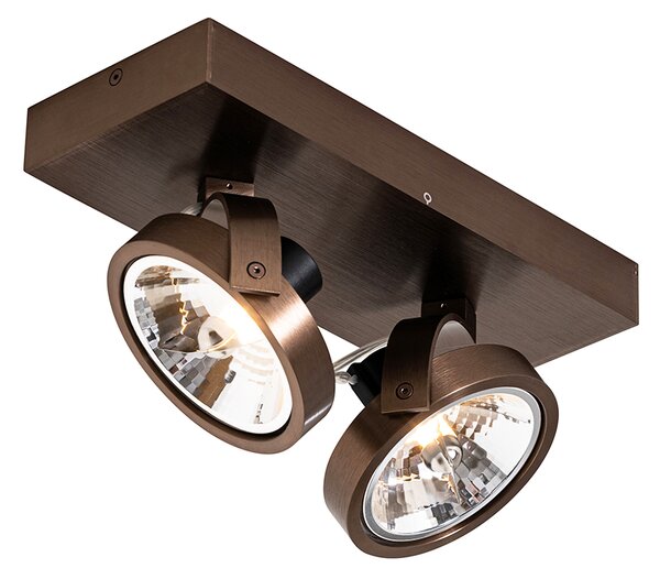 Faretto di design bronzo scuro 2 luci orientabile e inclinabile - Go