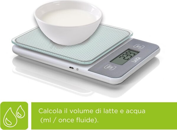 LAICA Bilancia da Cucina Digitale Elettronica Peso Massimo 5 Kg Display LCD colore Bianco - KS1320