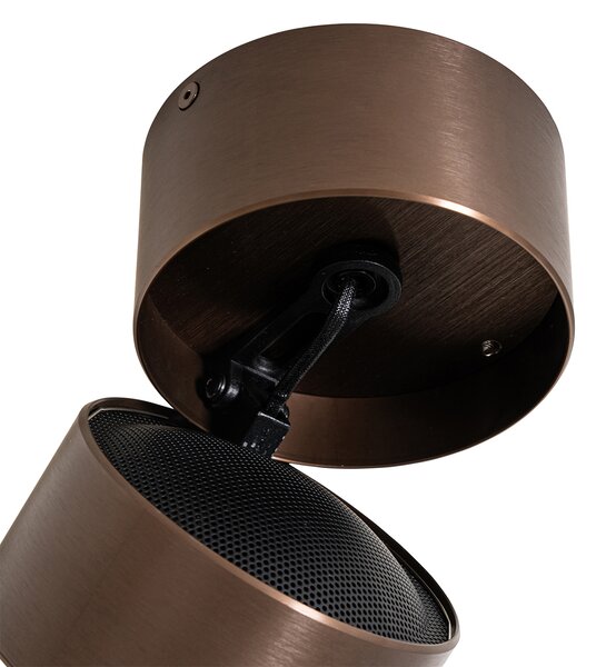 Faretto moderno rotondo orientabile bronzo scuro - Go Nine