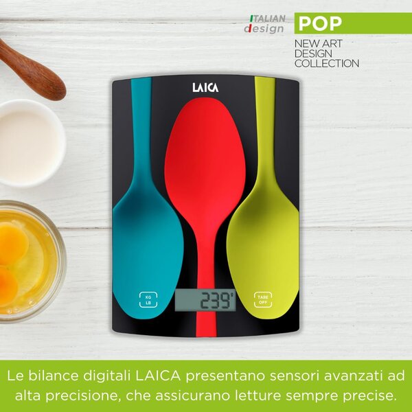 LAICA Bilancia da Cucina Digitale Elettronica Massimo Peso Rilevabile 5 Kg multicolore - KS1035