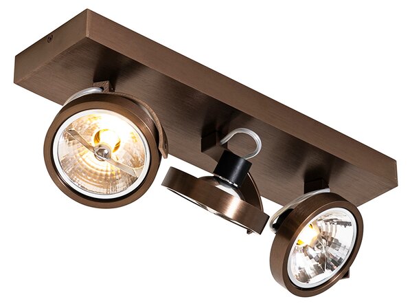 Faretto di design bronzo scuro 3 luci orientabile e inclinabile - Go