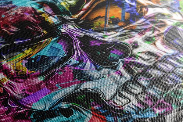Stampa su tela – Teschio artistico colorato