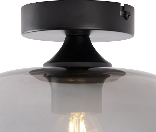 Plafoniera intelligente nera con vetro fumé incl. Wifi P45 - Busa