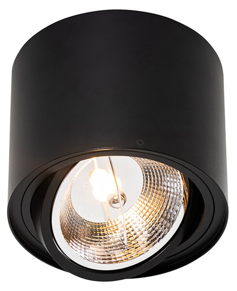 Set di 4 faretti da soffitto moderni neri orientabili e inclinabili AR111 - Rondoo Up