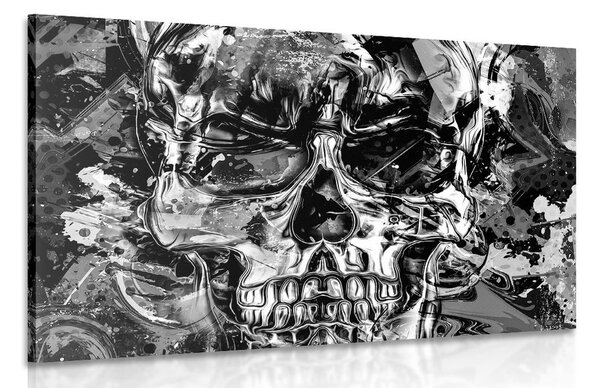 Quadro su tela – Teschio artistico in bianco e nero