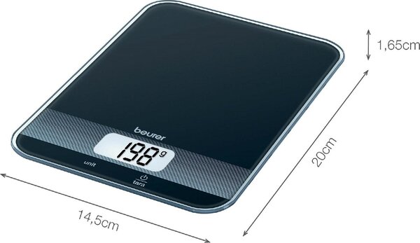 Beurer Bilancia da Cucina Digitale Elettronica Peso max 5 Kg colore Nero - 70404 KS19