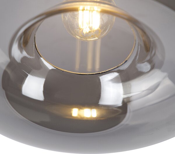 Plafoniera intelligente nera con vetro fumé incl. Wifi P45 - Busa