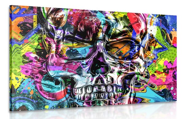 Stampa su tela – Teschio artistico colorato