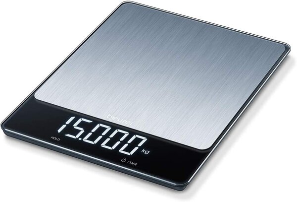 Beurer Bilancia da Cucina Digitale Elettronica Portata max 15 kg colore Inox - KS 34 XL Stainless Steel