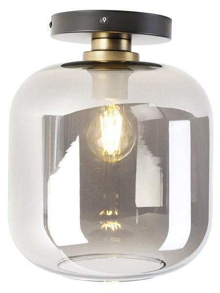 Plafoniera intelligente nera con oro e vetro fumé incl. Wifi A60 - Zuzanna