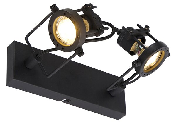 Faretto intelligente nero con 2 GU10 Wifi - Suplux